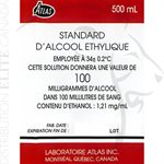 ATLAS SOLUTION STANDARD D'ALCOOL ÉTHYLIQUE 100 MG% (BOÎTE DE 6)