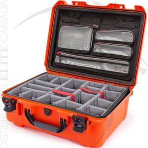 NANUK 940 CASE W / LID ORGANIZER / PADDED DIVIDER - ORANGE