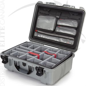 NANUK 940 CASE W / LID ORGANIZER / PADDED DIVIDER - ARGENT