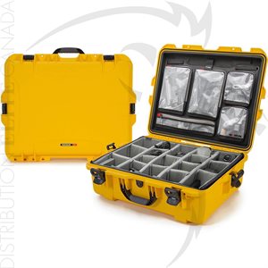 NANUK 945 CASE W / LID ORGANIZER / PADDED DIVIDER - JAUNE