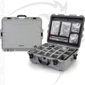 NANUK 945 CASE W / LID ORGANIZER / PADDED DIVIDER - ARGENT